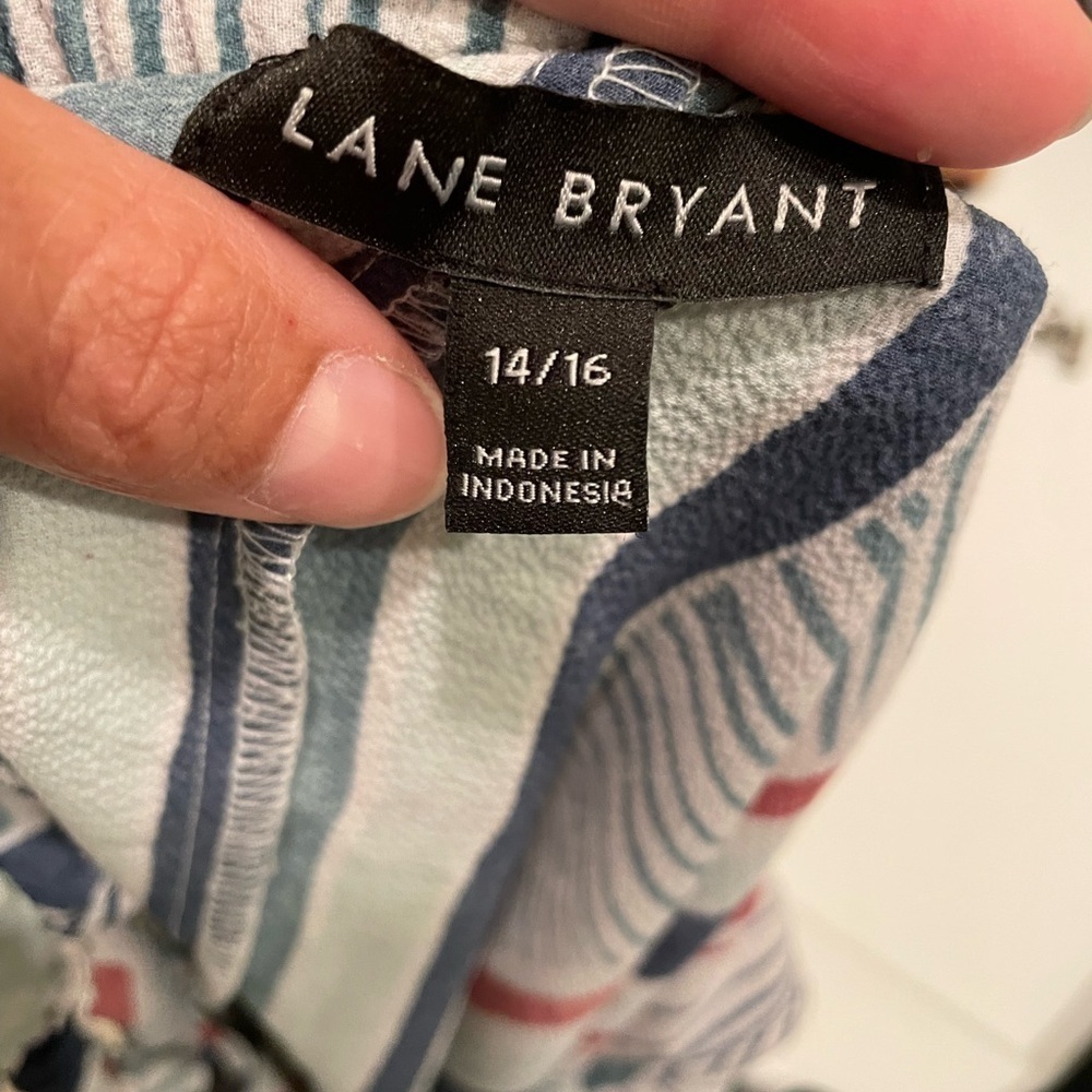 Lane Bryant Women’s Blouse Off Shoulder Stripe Pattern Size 14/16​​​​​​ - Picture 3 of 7